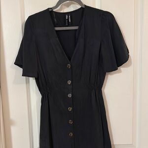 Zara Black Ruffled Midi Sundress